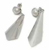 Aros de acero quirurgico pala con perla 55mm